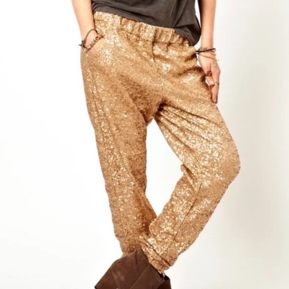 Free People Sequin Joggers NWT - Picture 7 of 8